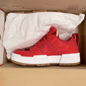 Limited Edition Red Nike Dunk Low Disrupt Shoes